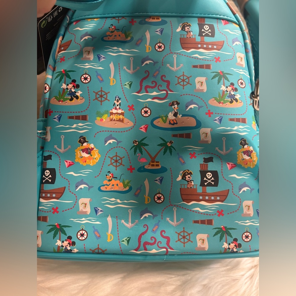 Loungefly Disney Pirate Mickey and Friends AOP Mini Backpack NEW - Picture 4 of 12